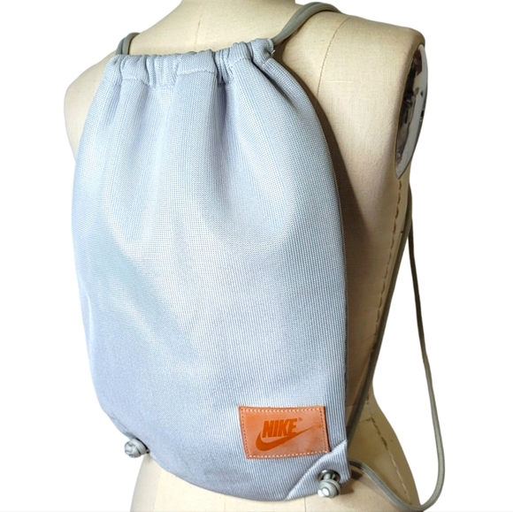 Nike Handbags - NIKE Swoosh Netted Mesh Gym Draw String Pouch Backpack Bag